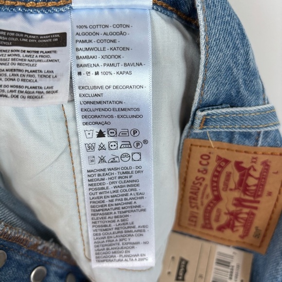 Levi's 501 Distressed Denim Shorts Size 31 NWT - Picture 8 of 8